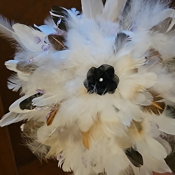 HANDMADE Artisan Peacock Feathers Jewel Formal Bridal Boquet FIRM PRICE - Picture 9 of 10